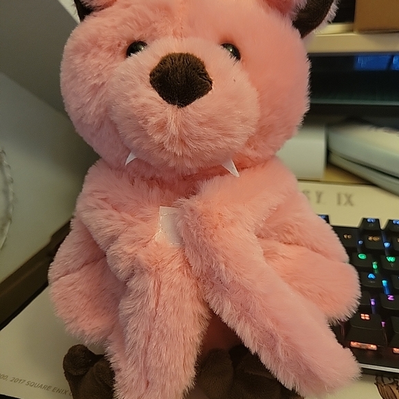 Cuddly 11 inch Plush Pink Bat Stuffed Animal Halloween Stuffed Plush Toy Plush - Picture 3 of 7